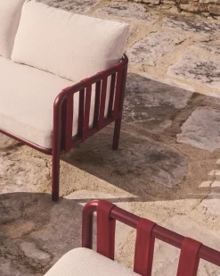 Kave Home Loungeset Omala Aluminium Burgundy