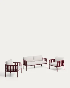 Kave Home Loungeset Omala Aluminium Burgundy