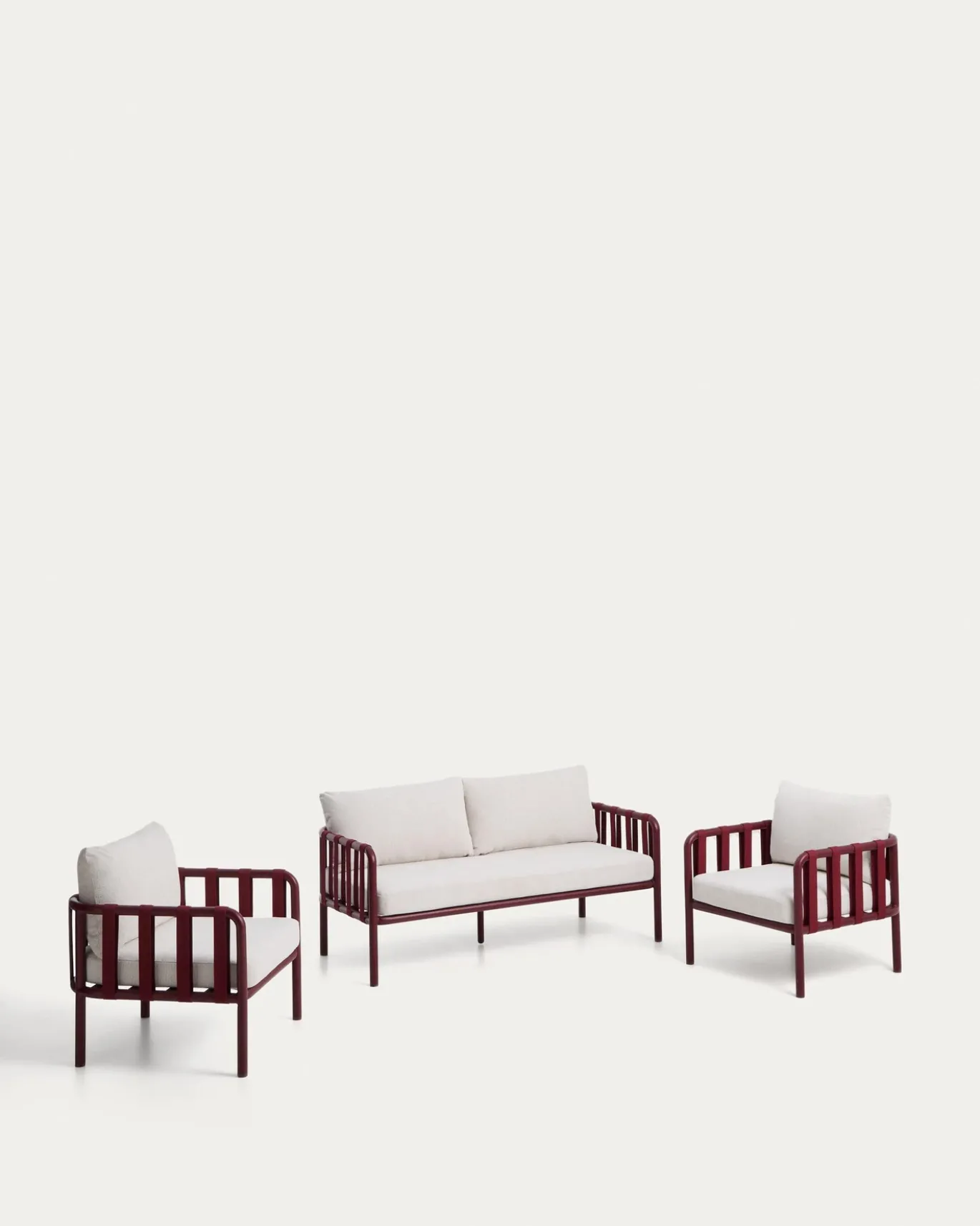 Kave Home Loungeset Omala Aluminium Burgundy