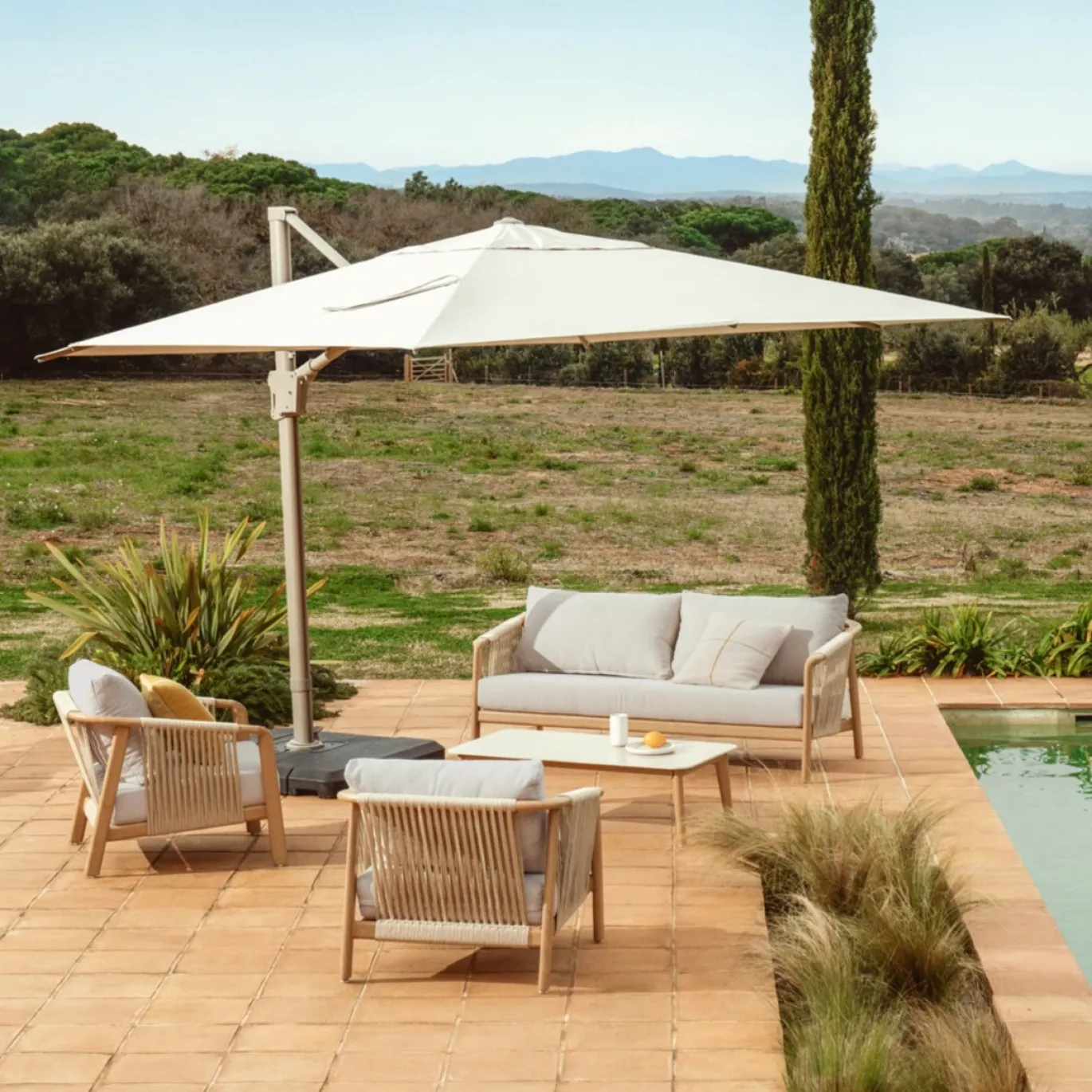 Kave Home Loungeset Sirte Aluminium Beige