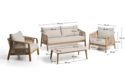 Kave Home Loungeset Sirte Aluminium Beige