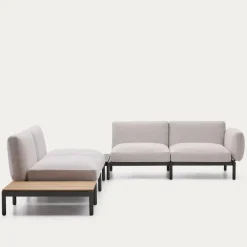Kave Home Loungeset Sorells 4-Zits Beige/Naturel/Grijs