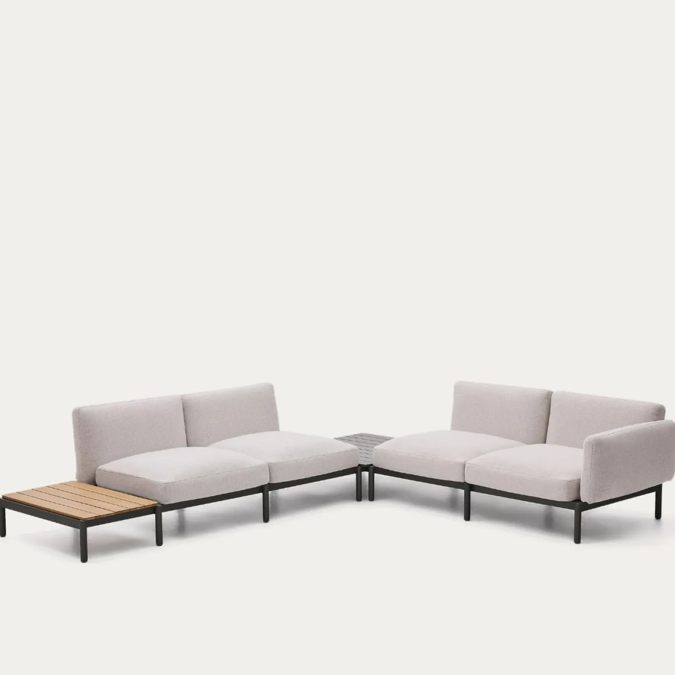 Kave Home Loungeset Sorells 4-Zits Beige/Naturel/Grijs