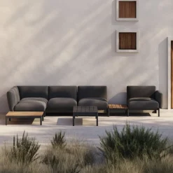 Kave Home Loungeset Sorells 5-Zits Grijs/Naturel