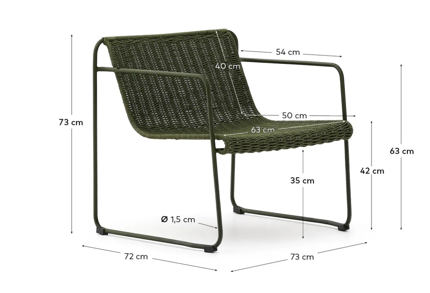 Kave Home Loungestoel Maurina Groen