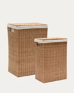 Kave Home Mand Indali Rotan Set Van 2 43x27cm/50x32cm