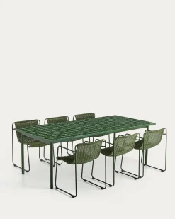 Kave Home Maurina Tuinset Staal Tegels Groen 223x101cm