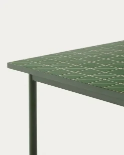 Kave Home Maurina Tuinset Staal Tegels Groen 223x101cm