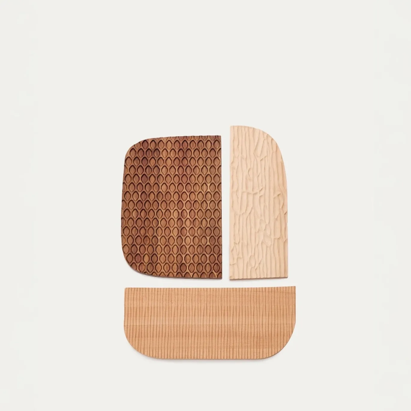 Kave Home Muurpaneel Trivax Hout Set van 3