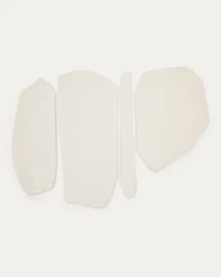Kave Home Muurpanelen Siluna Set van 4 Wit Papier-maché