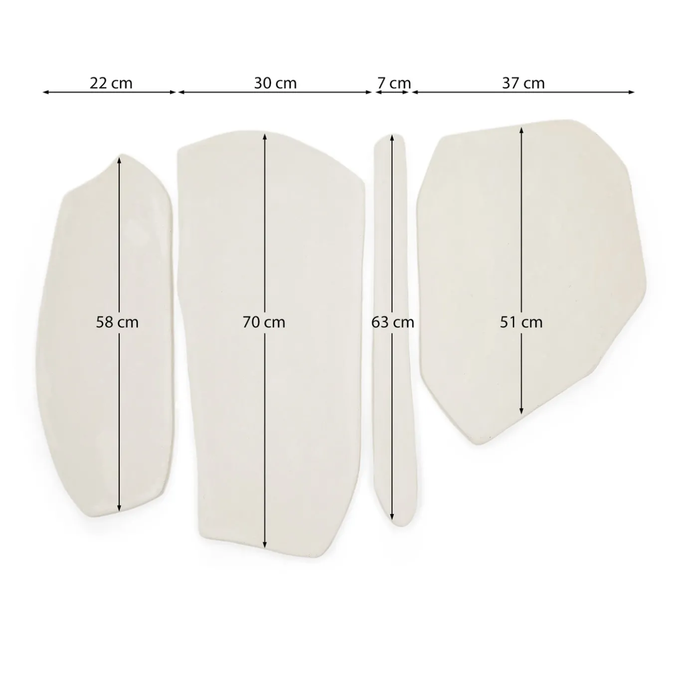 Kave Home Muurpanelen Siluna Set van 4 Wit Papier-maché