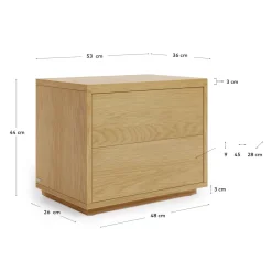 Kave Home Nachtkastje Abilen Eiken Fineer 53x44cm
