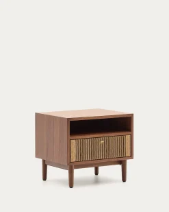 Kave Home Nachtkastje Elan Notenfineer 51x45cm