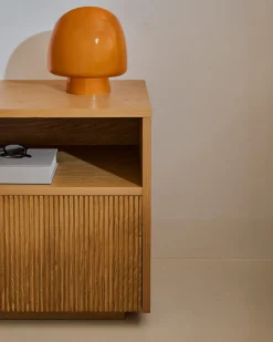 Kave Home Nachtkastje Helvine 1 Lade Eikenfineer 60x52cm