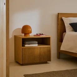 Kave Home Nachtkastje Helvine 1 Lade Eikenfineer 60x52cm