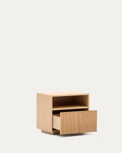 Kave Home Nachtkastje Helvine 1 Lade Eikenfineer 60x52cm