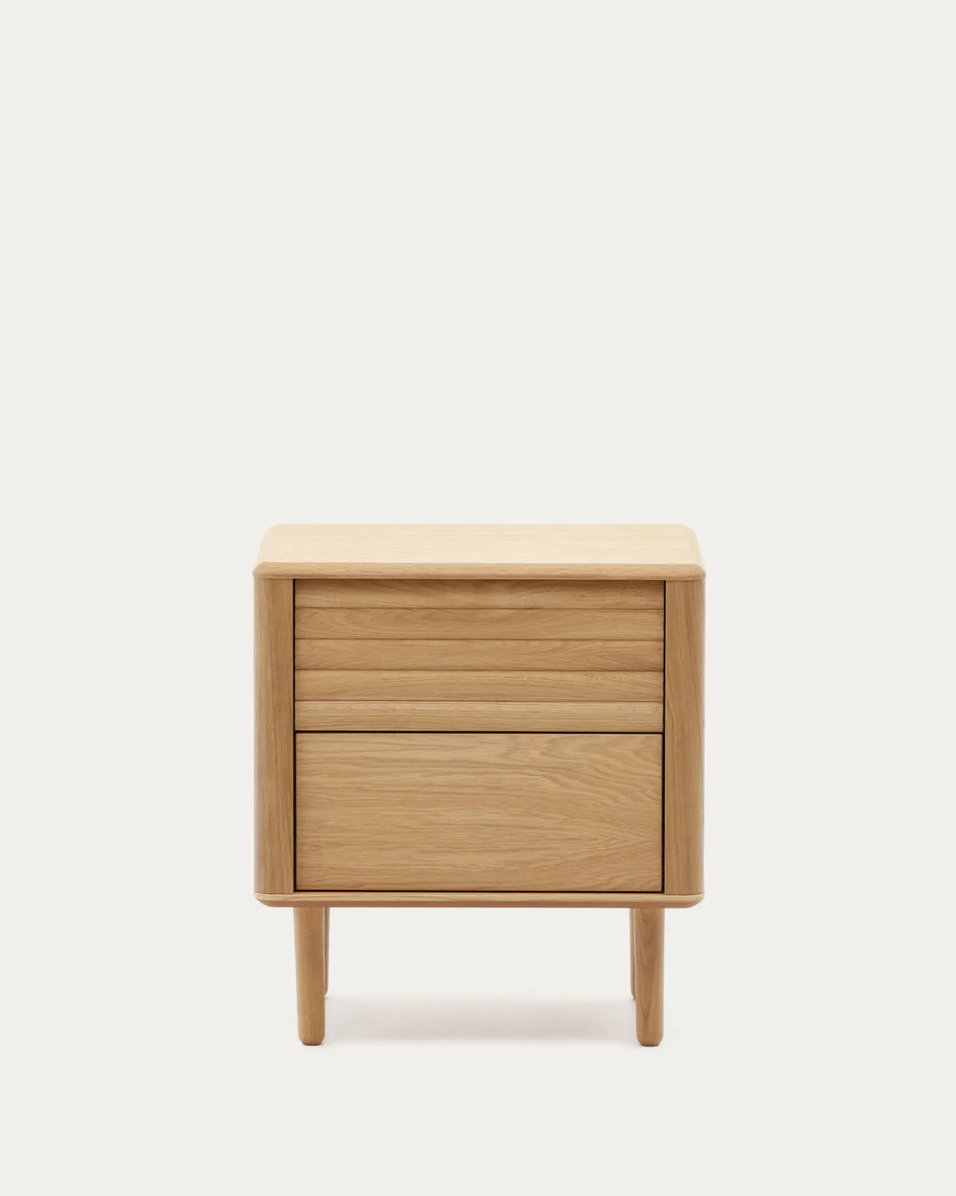 Kave Home Nachtkastje Lenon 2 Laden Eikenfineer 50x55cm