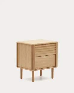 Kave Home Nachtkastje Lenon 2 Laden Eikenfineer 50x55cm