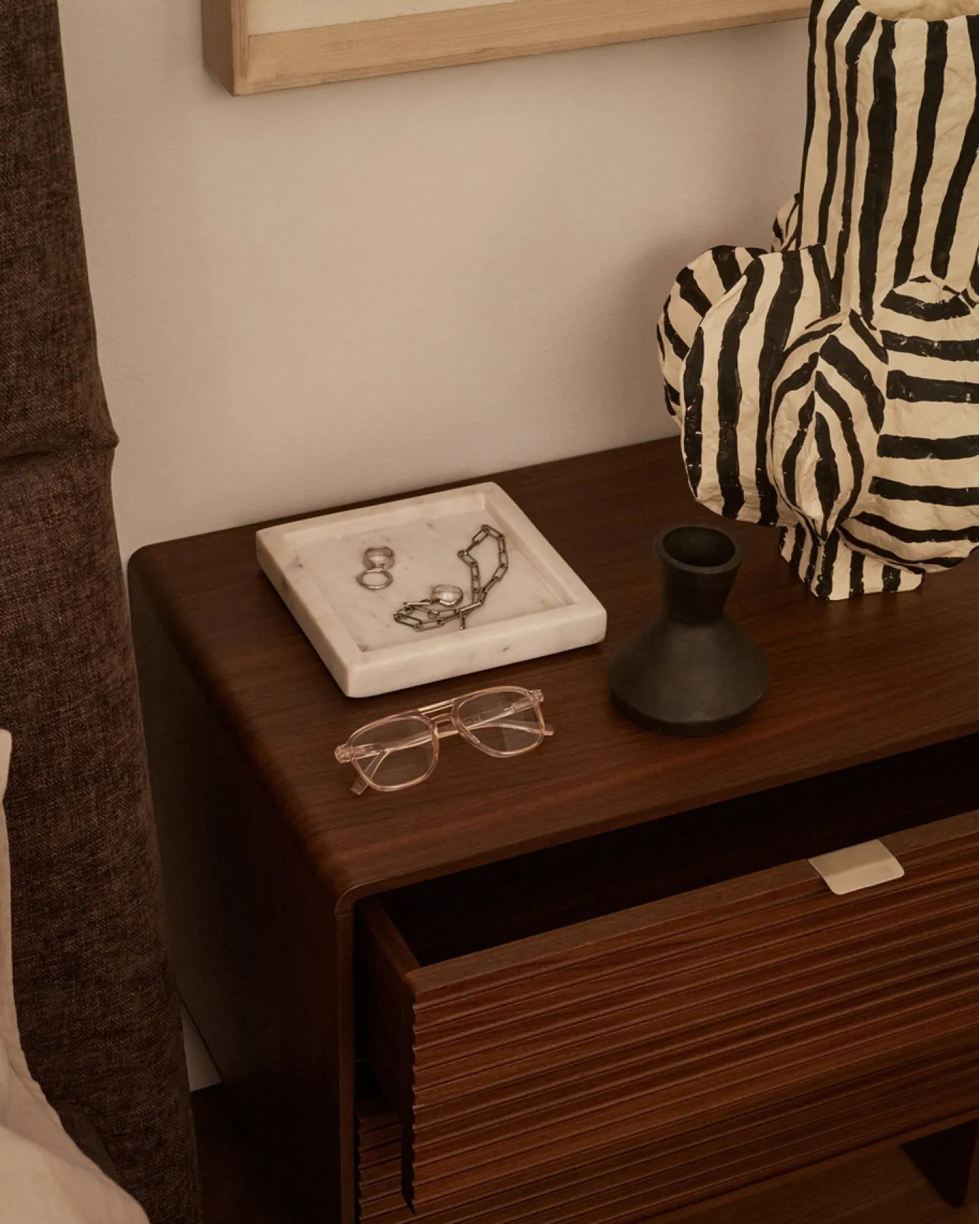 Kave Home Nachtkastje Norlen Walnoot 60cm