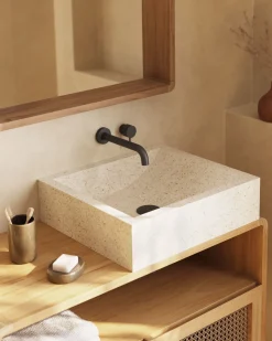 Kave Home Opzetwastafel Delina Wit Terrazzo 40x45cm