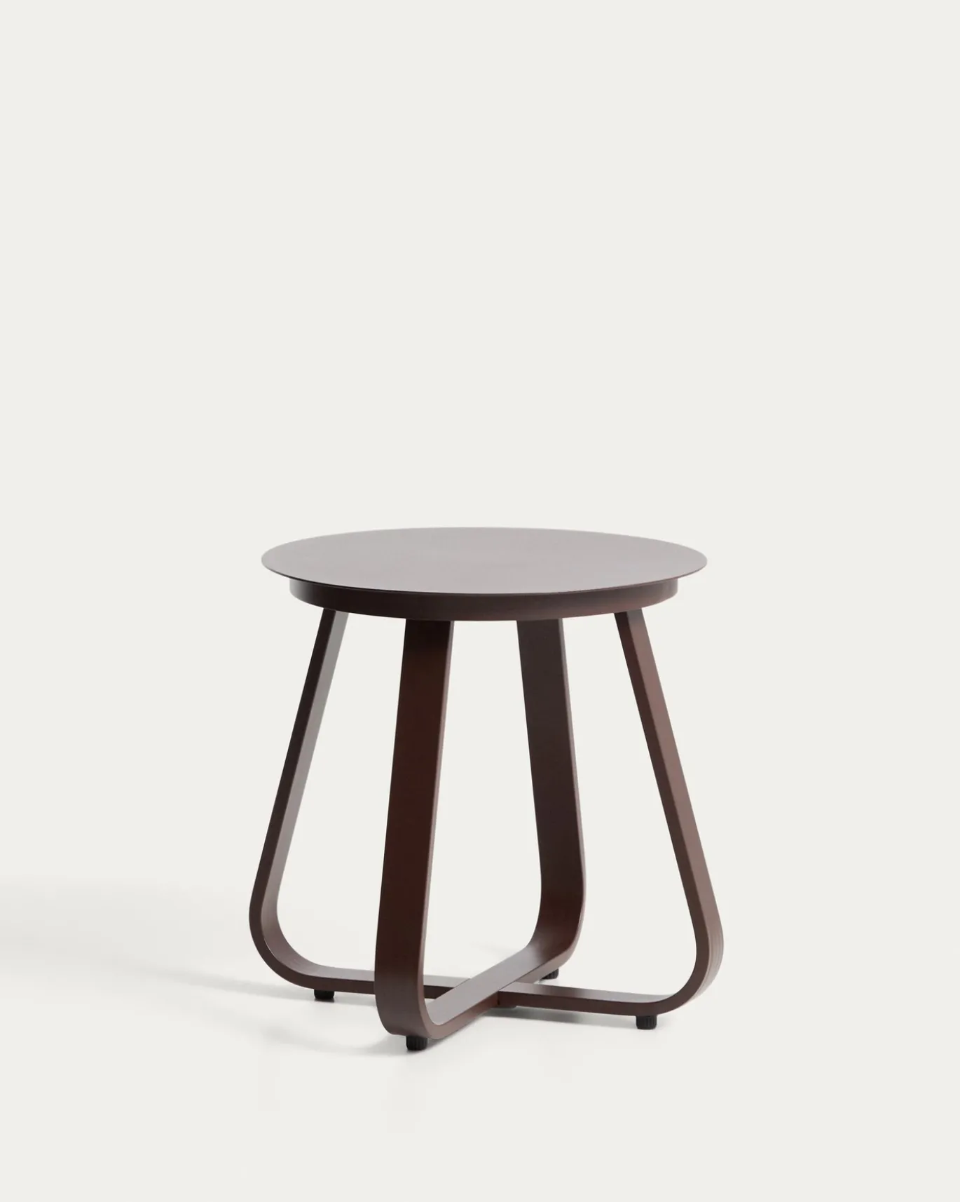 Kave Home Outdoor Bijzettafel Tamaris Aluminium Bruin Ø48cm