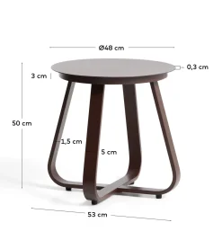 Kave Home Outdoor Bijzettafel Tamaris Aluminium Bruin Ø48cm