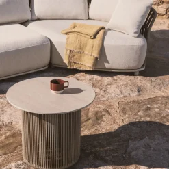 Kave Home Outdoor Bijzettafel Orosei Sintered Stone Beige Ø55cm
