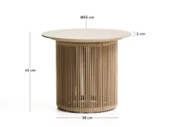 Kave Home Outdoor Bijzettafel Orosei Sintered Stone Beige Ø55cm