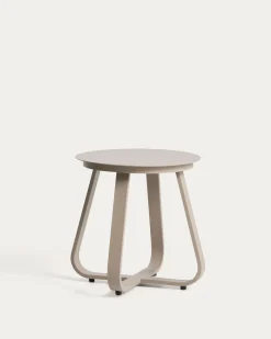 Kave Home Outdoor Bijzettafel Tamaris Aluminium Taupe Ø48cm