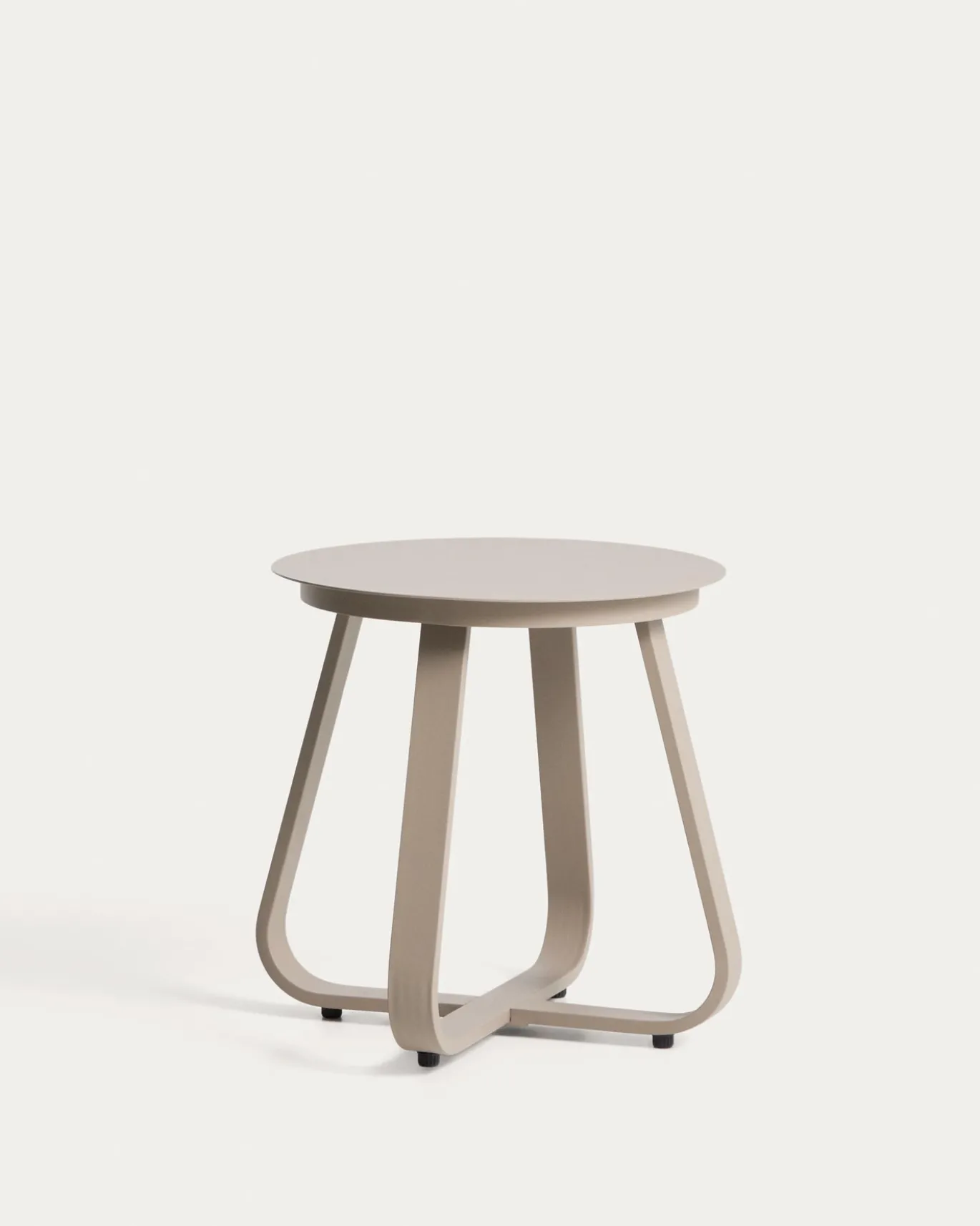 Kave Home Outdoor Bijzettafel Tamaris Aluminium Taupe Ø48cm