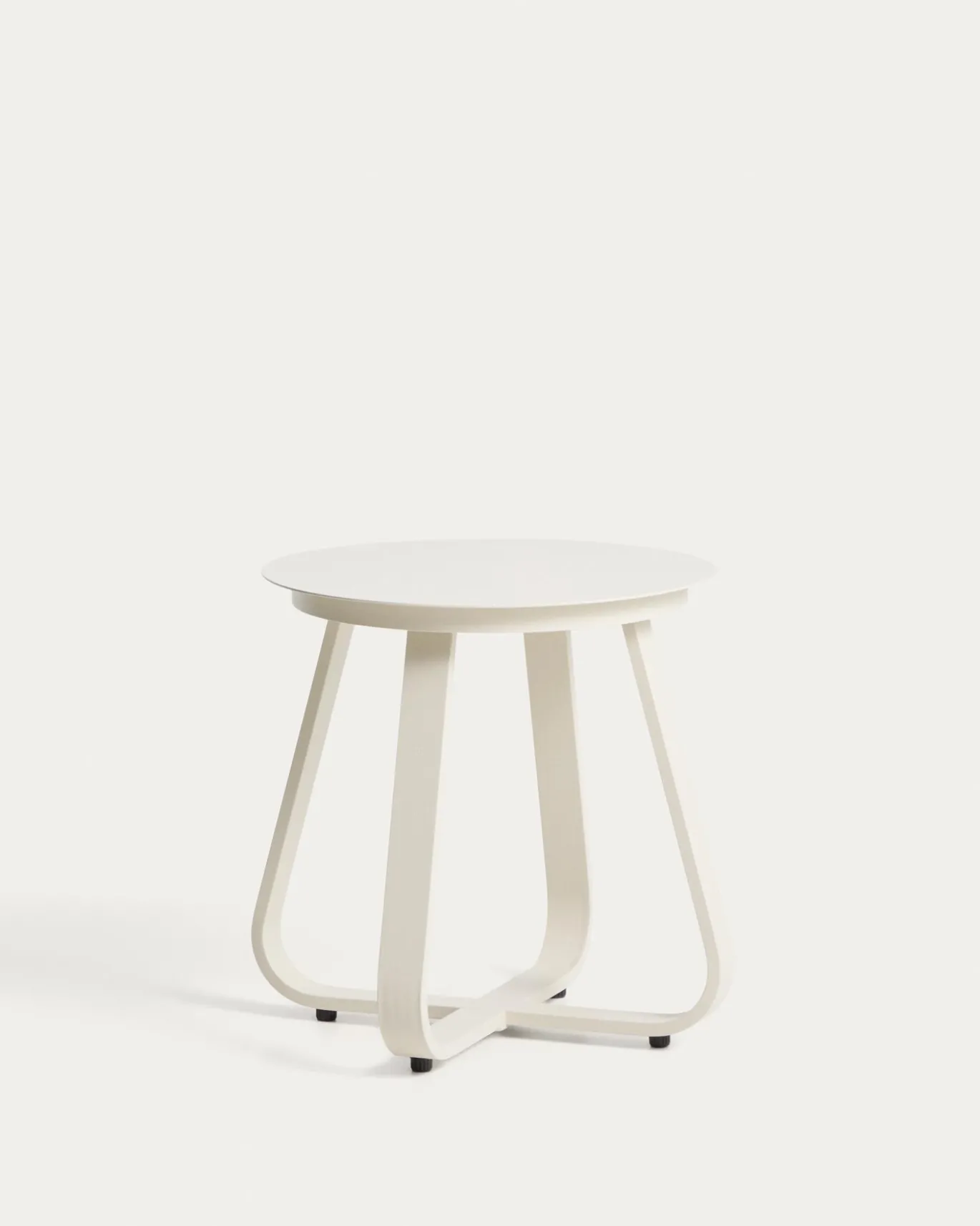 Kave Home Outdoor Bijzettafel Tamaris Aluminium Beige Ø48cm