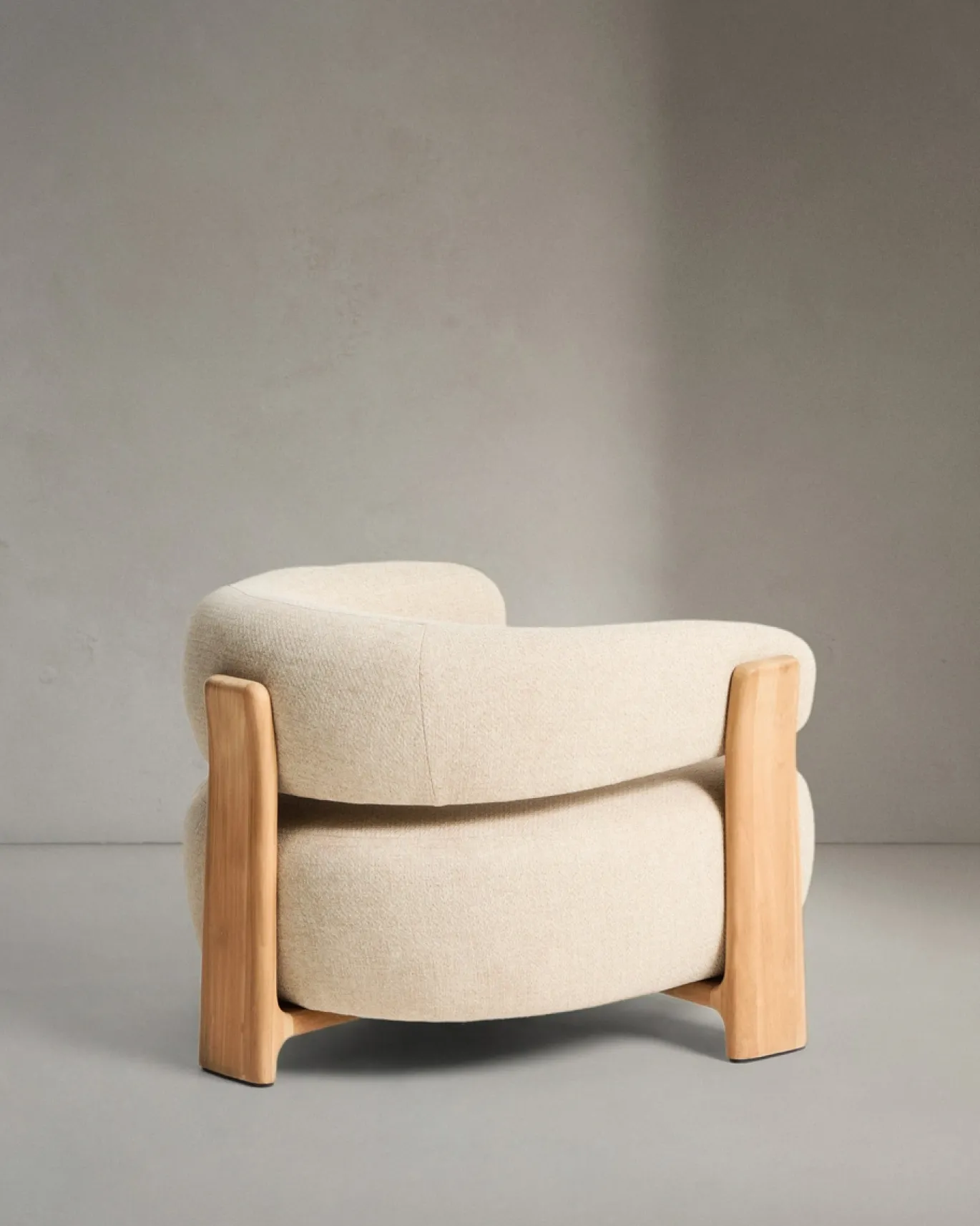 Kave Home Outdoor Fauteuil Granite Beige/Naturel Massief Teakhout