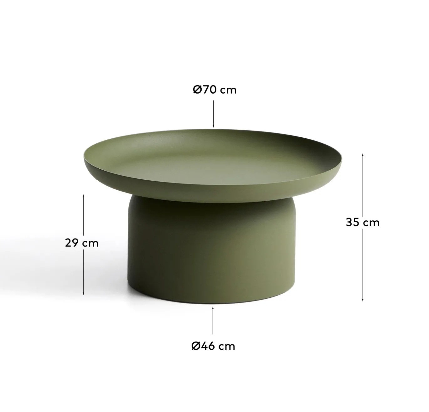 Kave Home Outdoor Salontafel Arcola Aluminium Groen Ø70cm