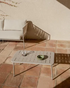 Kave Home Outdoor Salontafel Brai Staal Taupe 90cm