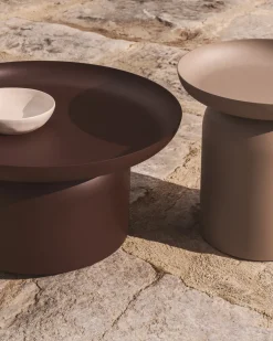 Kave Home Outdoor Salontafel Arcola Aluminium Bruin Ø70cm