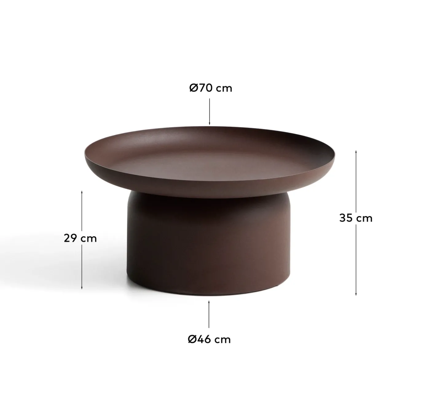 Kave Home Outdoor Salontafel Arcola Aluminium Bruin Ø70cm
