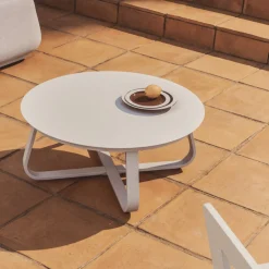 Kave Home Outdoor Salontafel Tamaris Aluminium Beige Ø48cm