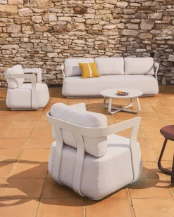 Kave Home Outdoor Salontafel Tamaris Aluminium Beige Ø48cm