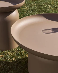 Kave Home Outdoor Salontafel Arcola Aluminium Taupe Ø70cm