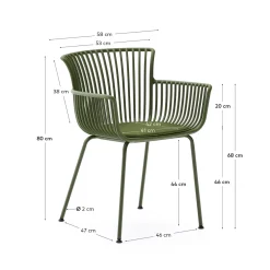 Kave Home Outdoor Stoel Surpika met Groen Stalen Poten