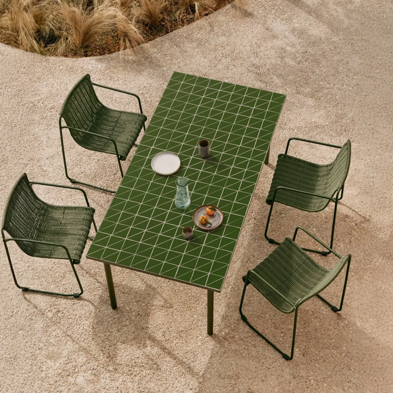 Kave Home Outdoor Tafel Maurina Groen 182x91cm