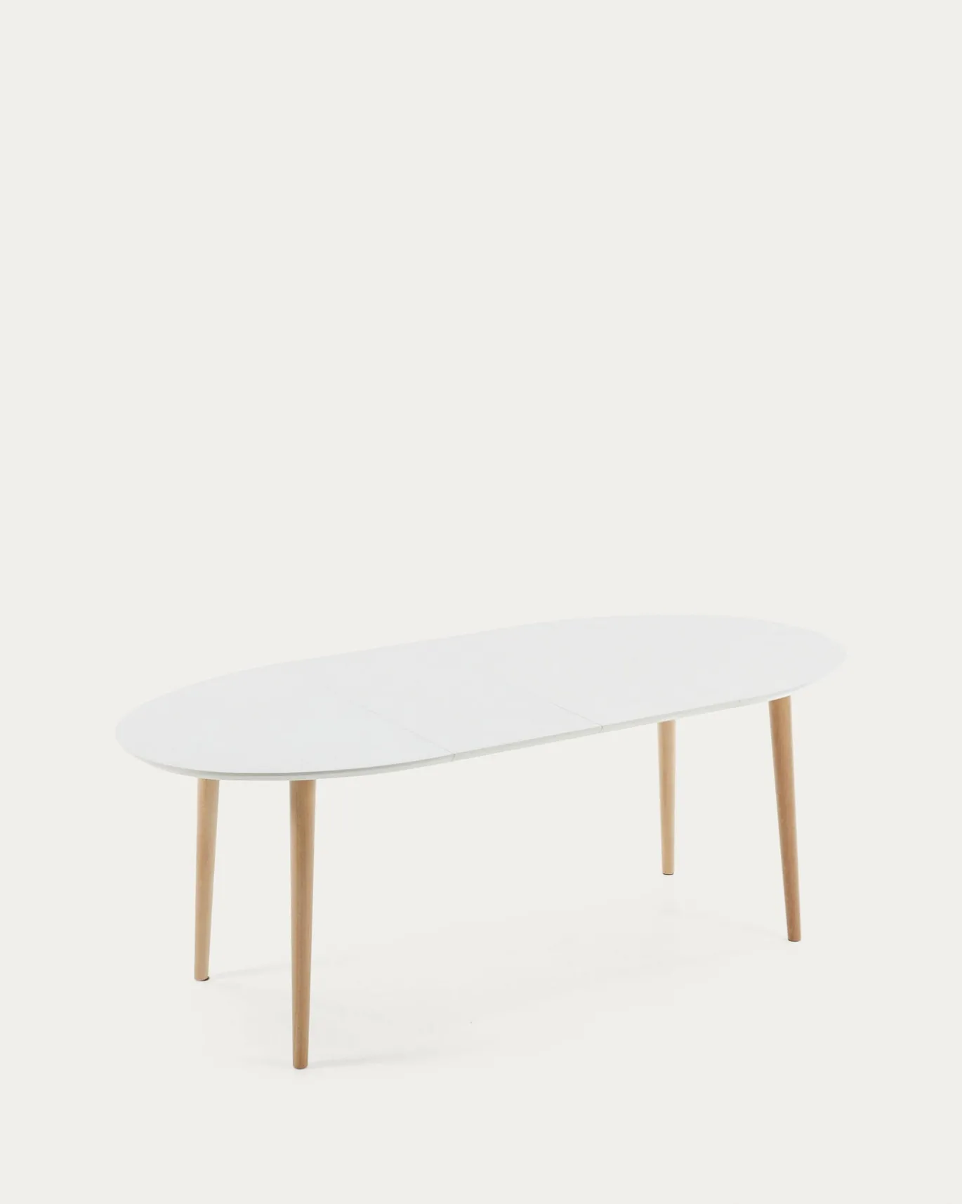 Kave Home Ovale Uitschuifbare Tafel Oqui Wit 120-200cm