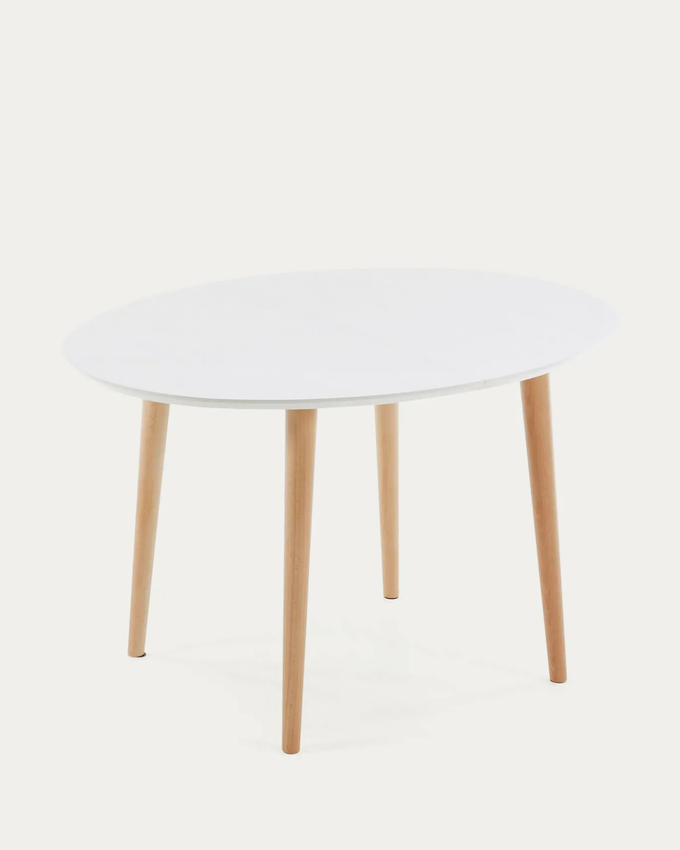 Kave Home Ovale Uitschuifbare Tafel Oqui Wit 120-200cm
