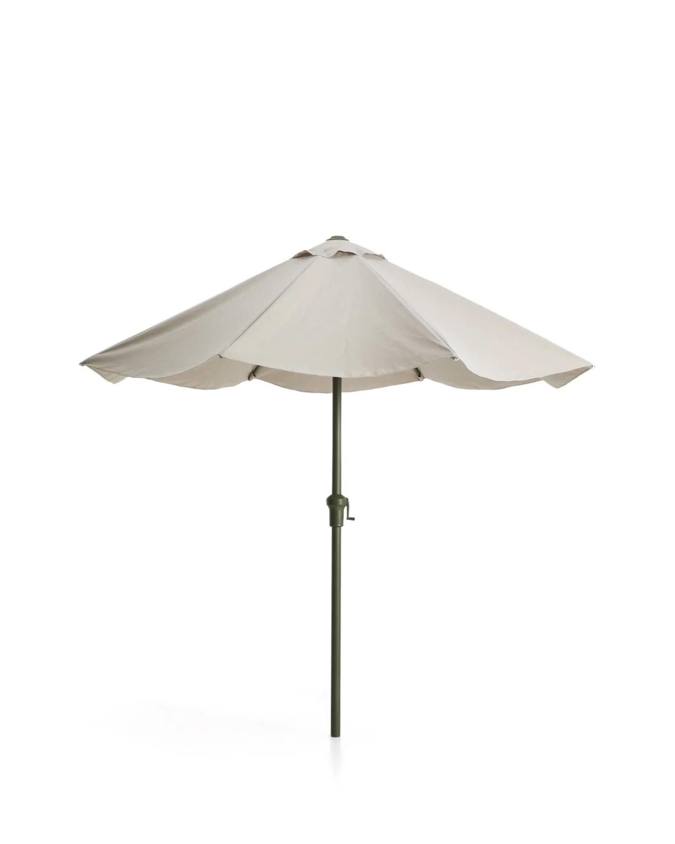 Kave Home Parasol Milna Staal Groen Beige Ø300cm