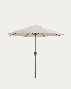 Kave Home Parasol Milna Staal Groen Beige Ø300cm