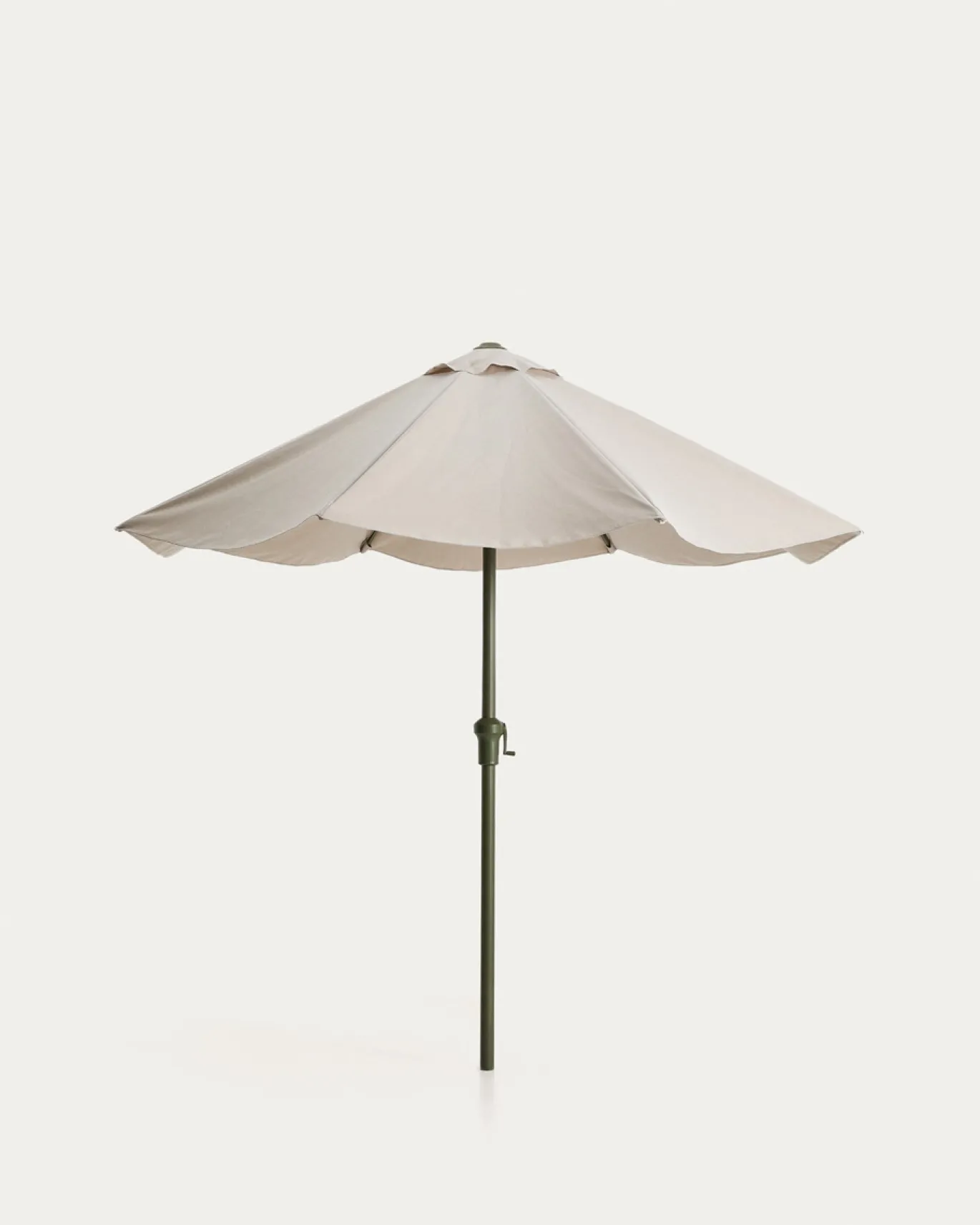 Kave Home Parasol Milna Staal Groen Beige Ø300cm
