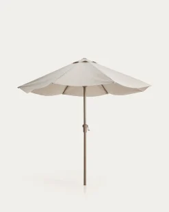 Kave Home Parasol Milna Staal Taupe Beige Ø300cm