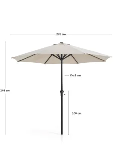 Kave Home Parasol Milna Staal Grafiet Beige Ø300cm