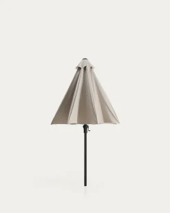 Kave Home Parasol Milna Staal Grafiet Beige Ø300cm
