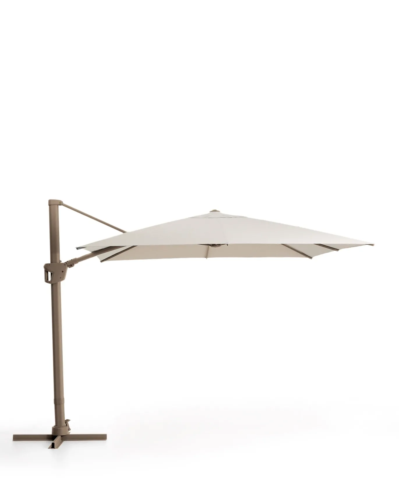Kave Home Parasol Noli Excentrisch Aluminium Taupe Beige Ø300cm